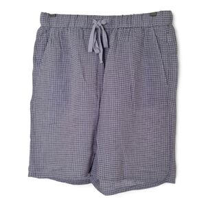 Eileen Fisher Lavender Gingham Organic Linen Shorts SP